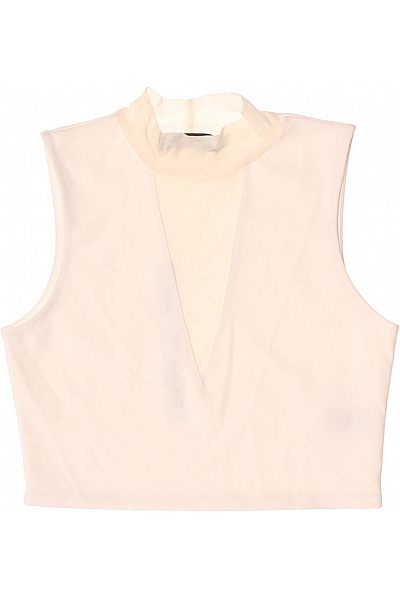 Missguided Dámské béžové tričko bez rukávů crop top průhledné Velikost EU 36 | Missguided | obrázek 2
