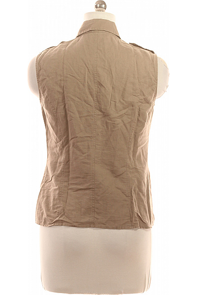 OLSEN Dámská lněná košile bez rukávů béžová ležérní letní Vel. DE 40 | OLSEN | obrázek 3