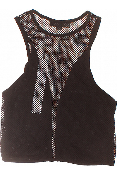 Missguided černé síťované tílko bez rukávů crop top Velikost 34 | Missguided | obrázek 3