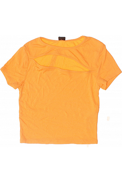 gina tricot Oranžové tričko s krátkým rukávem a průstřihy Velikost S | gina tricot | obrázek 2