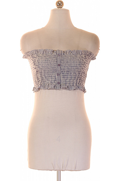 dámské pruhované tílko bez rukávů crop top Velikost 34 | Unimoda | obrázek 2