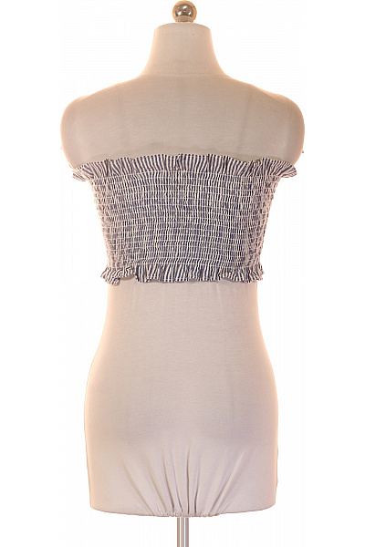 dámské pruhované tílko bez rukávů crop top Velikost 34 | Unimoda | obrázek 3