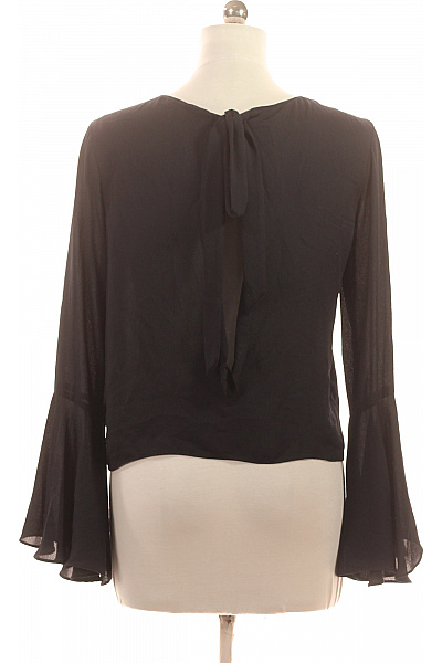 ZARA Dámská halenka s dlouhým rukávem černé polyesterové Velikost M | ZARA | obrázek 3