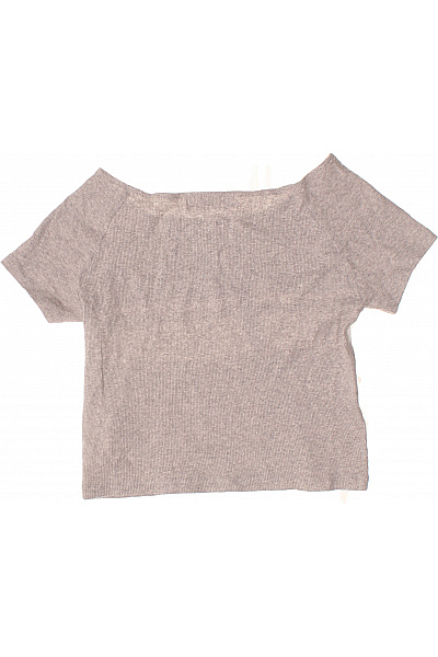 PULL&BEAR šedé pruhované tričko s krátkým rukávem crop top Vel. M | PULL&BEAR | obrázek 3