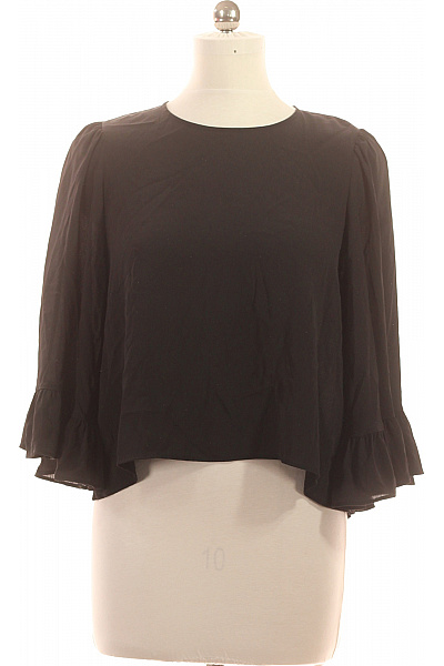 ZARA Dámská halenka černé krátký rukáv volná s volánky Velikost M | ZARA | obrázek 2