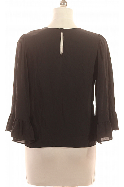 ZARA Dámská halenka černé krátký rukáv volná s volánky Velikost M | ZARA | obrázek 3