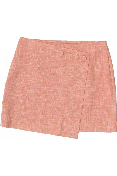 MANGO Růžová Zavinovací Mini Sukně S Knoflíky Vel. M