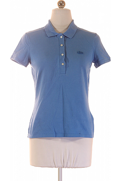 LACOSTE Dámské Modré Bavlněné Polo Tričko S Krátkým Rukávem A Límečkem Vel. 36