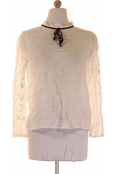 ZARA Dámská bílá halenka s dlouhým rukávem a výšivkou boho Velikost S | ZARA | obrázek 2
