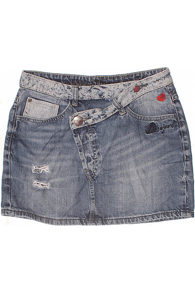 DESIGUAL Dámská džínová mini sukně s kapsami asymetrická Velikost EU 34 | DESIGUAL | obrázek 2