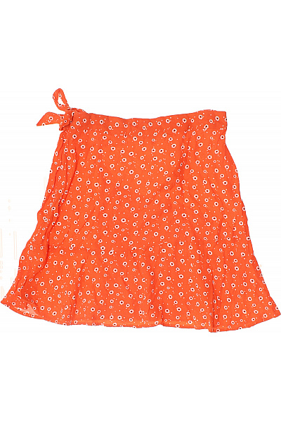 OLIVER BONAS Oranžová květinová zavinovací mini sukně s mašlí Vel. 10 | OLIVER BONAS | obrázek 3