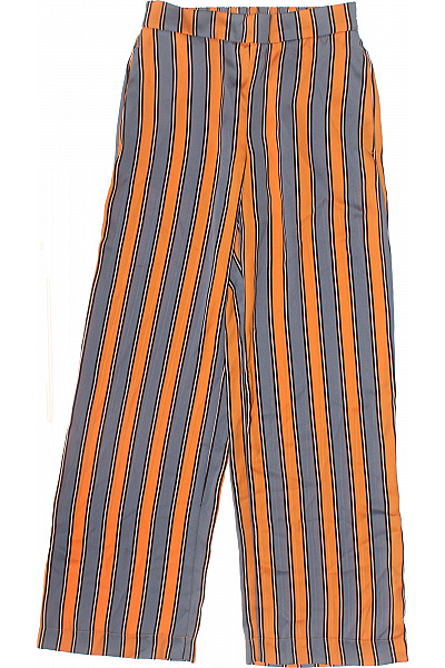 River Island Dámské Pruhované Volnočasové Kalhoty Oranžové Vel. 36