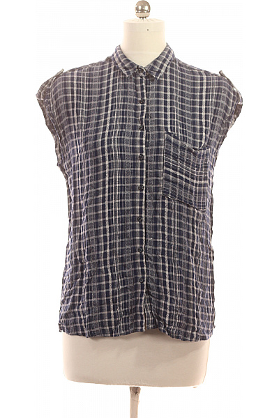 Next dámská kostkovaná košile bez rukávů modrá Vel. 40 | Next | obrázek 2