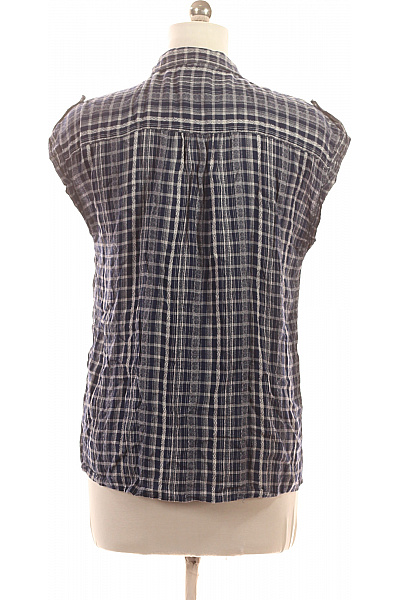 Next dámská kostkovaná košile bez rukávů modrá Vel. 40 | Next | obrázek 3