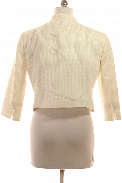 Dámské sako elegantní krátké béžové se strukturou Vel. 14 | Unimoda | obrázek 2