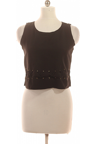 ZARA Dámská černá halenka bez rukávů crop s vázačkou polyesterové Vel. M | ZARA | obrázek 2