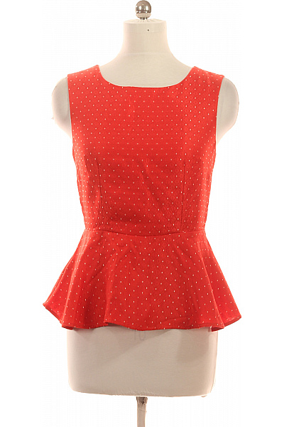Next Dámská červená halenka bez rukávů puntíkovaná peplum Vel. 40 | Next | obrázek 2