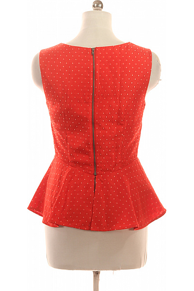 Next Dámská červená halenka bez rukávů puntíkovaná peplum Vel. 40 | Next | obrázek 3