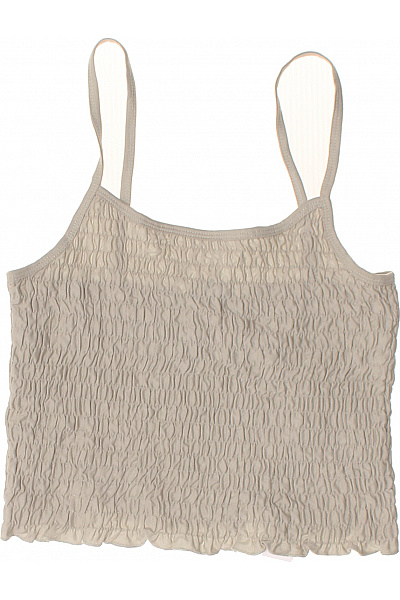 gina tricot béžové dámské tílko bez rukávů crop top bavlněné Vel. XS | gina tricot | obrázek 2