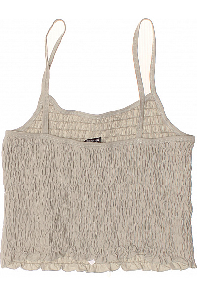 gina tricot béžové dámské tílko bez rukávů crop top bavlněné Vel. XS | gina tricot | obrázek 3