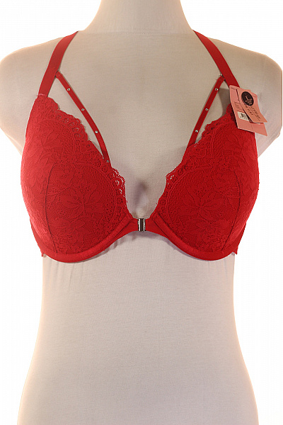 Hunkemoller červená krajková push up podprsenka s ozdobnými pásky Velikost 80E | Hunkemoller | obrázek 2