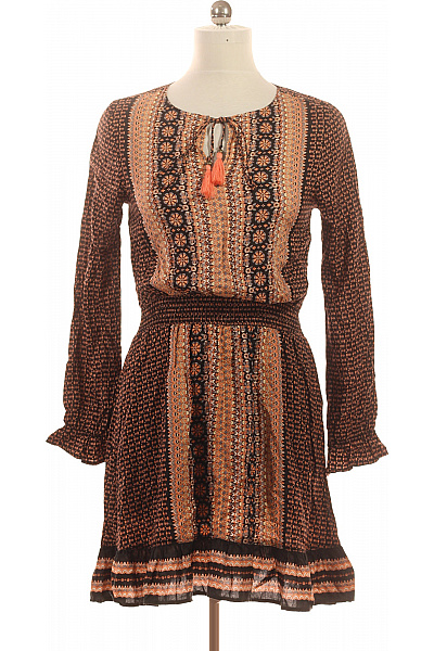 ONLY Dámské šaty s dlouhým rukávem boho květované hnědé Velikost 38 | ONLY | obrázek 2