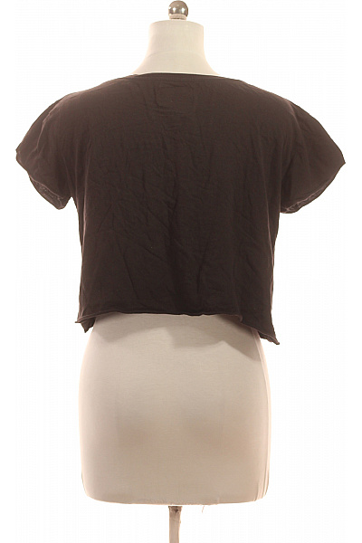Dámské tričko krátký rukáv černé s nápisem crop top Vel. L | Unimoda | obrázek 3