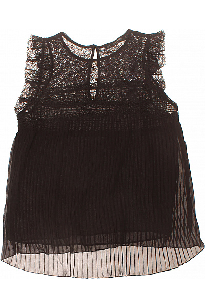 ZARA Dámská halenka bez rukávů černá krajková elegantní Vel. S | ZARA | obrázek 2