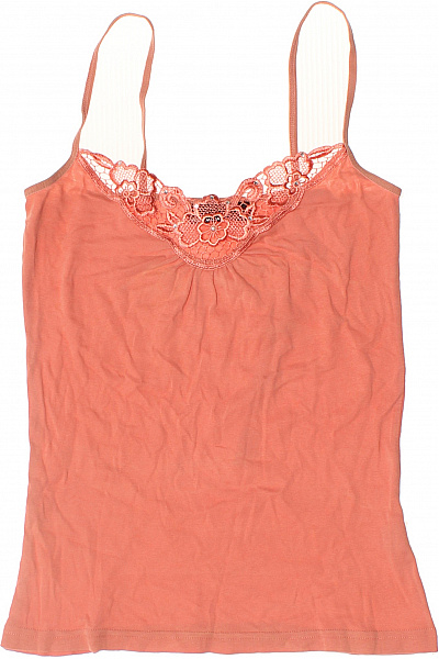 VERO MODA dámské bavlněné tílko s krajkou oranžové Velikost S | VERO MODA | obrázek 2