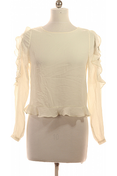 ZARA Dámská halenka s dlouhým rukávem a volánky elegantní bílá Vel. M | ZARA | obrázek 2