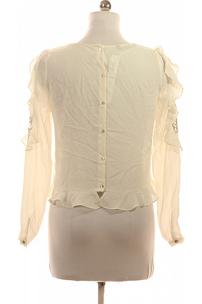 ZARA Dámská halenka s dlouhým rukávem a volánky elegantní bílá Vel. M | ZARA | obrázek 3