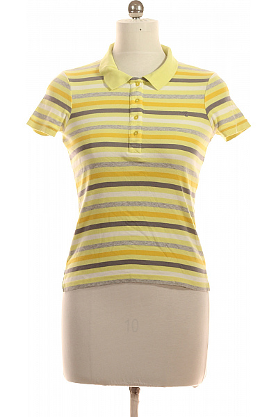 Dámské pruhované polo tričko s krátkým rukávem žluté Velikost m | Unimoda | obrázek 2