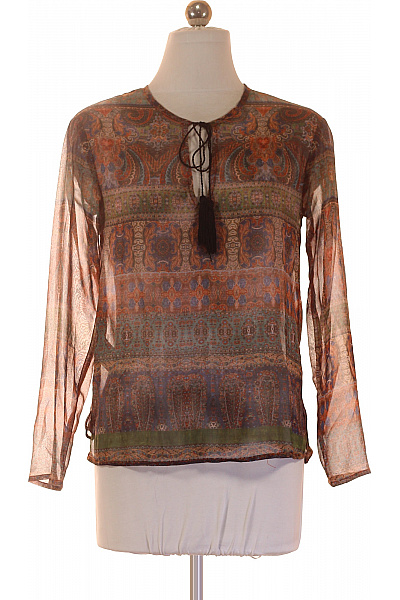 MANGO Dámská halenka s potiskem a vázačkou boho volná průsvitná Velikost XS | MANGO | obrázek 2