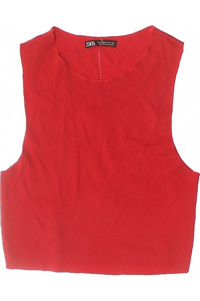 ZARA červené tílko bez rukávů crop top basic Vel. M | ZARA | obrázek 2