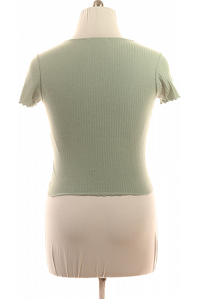 ONLY Zelené žebrované crop top tričko s krátkým rukávem Vel. EU L | ONLY | obrázek 3