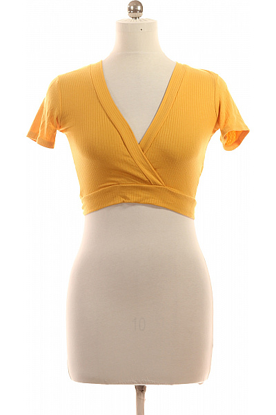 ZARA Dámské žluté tričko crop top zavinovací s krátkým rukávem Vel. EU S | ZARA | obrázek 2