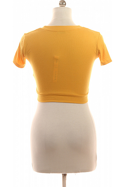 ZARA Dámské žluté tričko crop top zavinovací s krátkým rukávem Vel. EU S | ZARA | obrázek 3