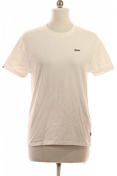 SUPERDRY Dámské Tričko S Krátkým Rukávem Bílé Bavlněné Basic S Nápisem Vel. EU M