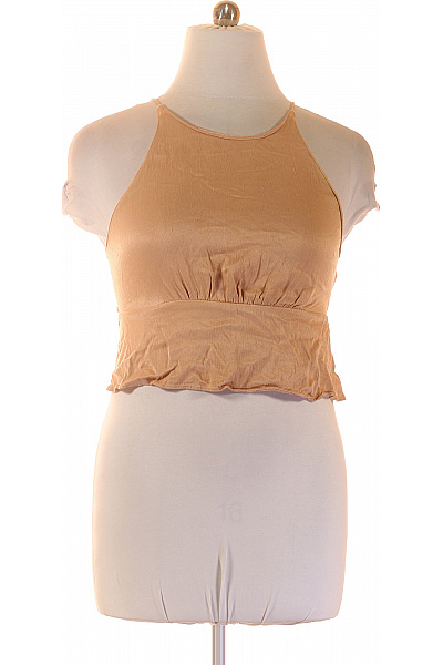 ZARA Dámská halenka bez rukávů béžová saténová crop Velikost L | ZARA | obrázek 2