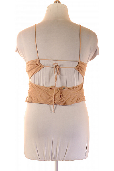 ZARA Dámská halenka bez rukávů béžová saténová crop Velikost L | ZARA | obrázek 3