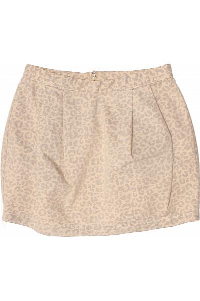 Dámská Mini Sukně S Potiskem Leopardí Vzor Béžová Vel. 34