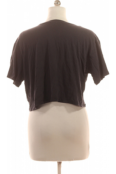 PULL&BEAR Dámské tričko s krátkým rukávem a výšivkou šedé crop top Velikost EU M | PULL&BEAR | obrázek 3