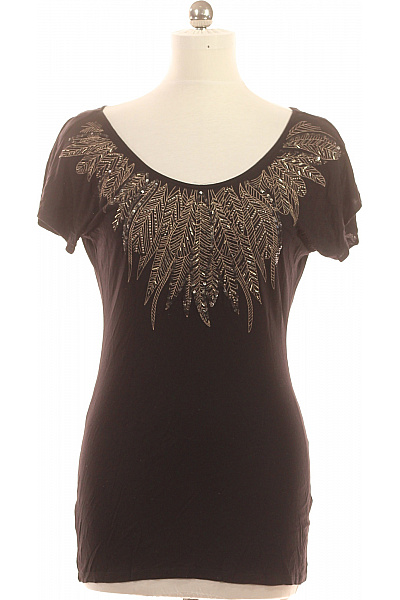 Warehouse Dámské tričko s krátkým rukávem a flitry Velikost DE 38 | Warehouse | obrázek 2