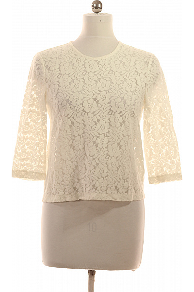 MANGO Bílá krajková halenka s 3/4 rukávem květinová Vel. M | MANGO | obrázek 2