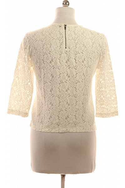 MANGO Bílá krajková halenka s 3/4 rukávem květinová Vel. M | MANGO | obrázek 3