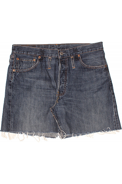 LEVIS Dámská džínová mini sukně s třásněmi asymetrická modrá Vel. L | LEVIS | obrázek 2