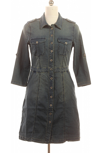 Cream dámské džínové šaty s dlouhým rukávem košilové volnočasové Vel. EU 36 | Cream | obrázek 2