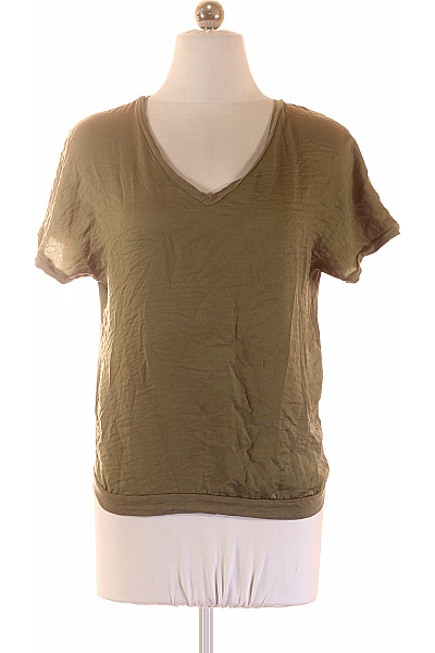 LINDEX Dámské tričko khaki krátký rukáv jednobarevné basic Velikost xs | LINDEX | obrázek 2