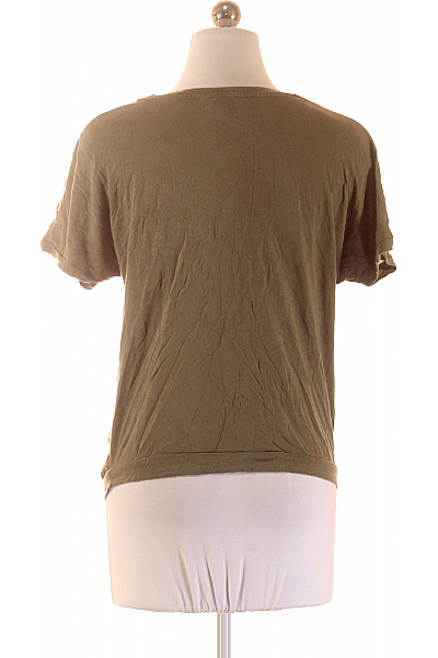 LINDEX Dámské tričko khaki krátký rukáv jednobarevné basic Velikost xs | LINDEX | obrázek 3
