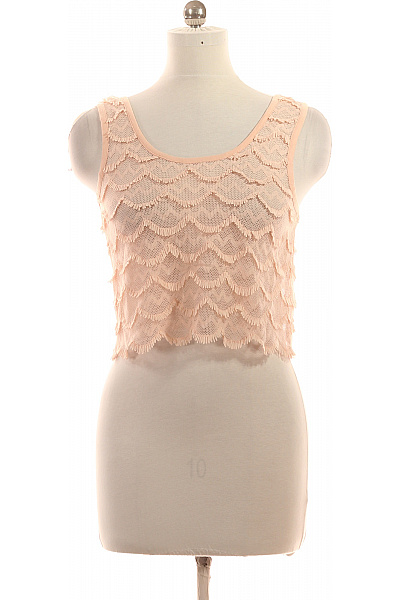 Topshop Růžové dámské tričko bez rukávů crop top krajkové Velikost EU 38 | Topshop | obrázek 2